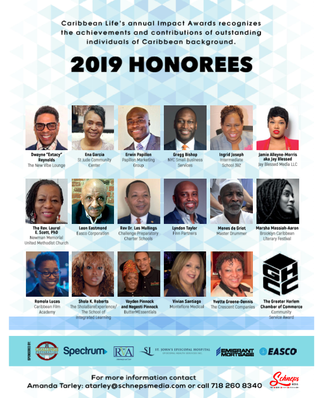 The 2019 Caribbean Life Impact Awards Honorees, includes Caribbean blogger and Caribbean podcaster, Jay Blessed. 