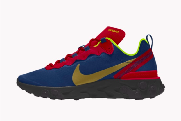 Nike Limited Edition “Uprising” Haitian Sneaker features the colors of the Haitian flag - royal blue, red, yellow and black.