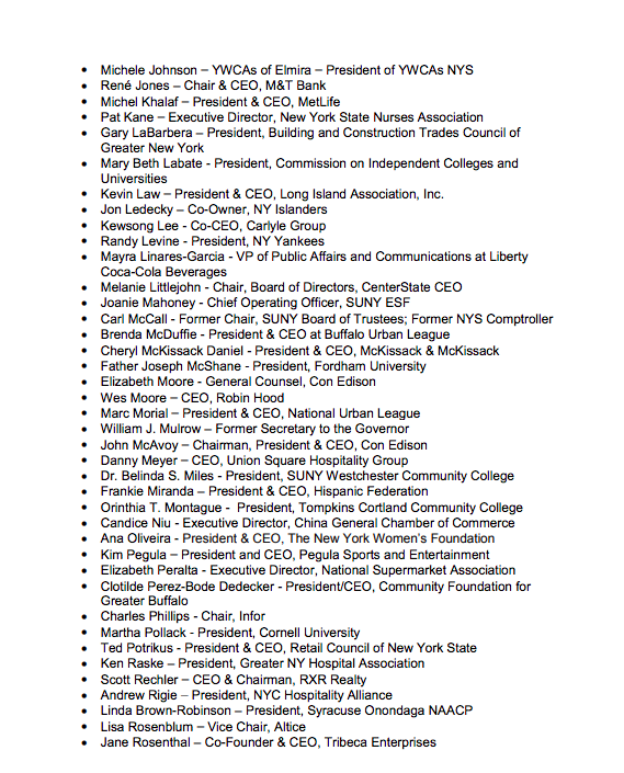 Continued list of members of NY Forward Reopening Advisory Board. 