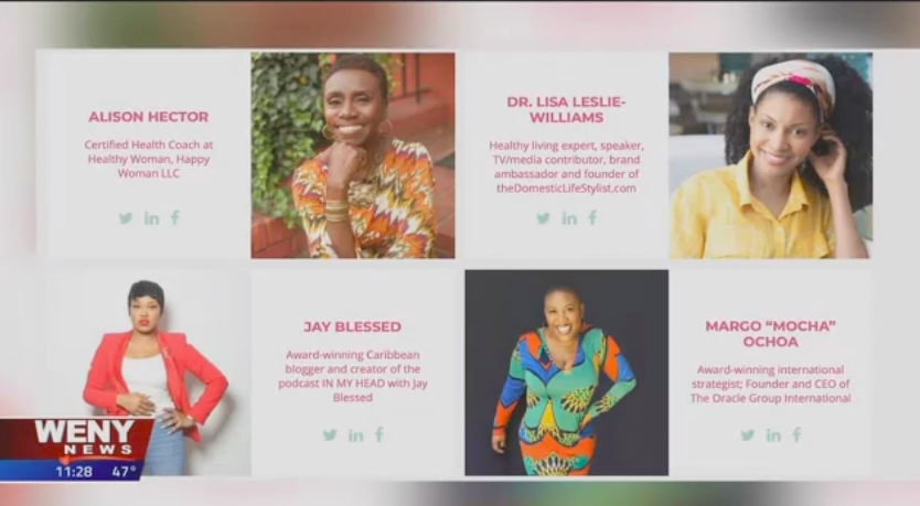 Caribbean blogger, podcaster and mental health advocate - Jay Blessed's photos appeared on WENY news segment by Melissa Noel. 