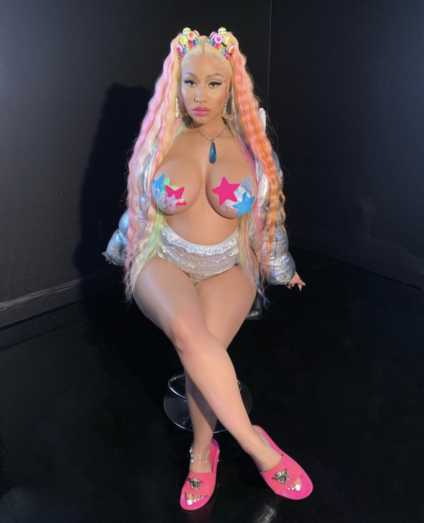 Fans were sure Nicki Minaj was pregnantwhen she posted this photo on june 12, 2020 on Instagram from her Trollz video with 6ix9nine.

