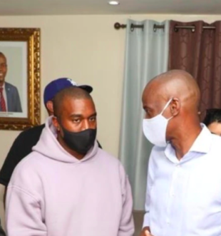 Kanye West and President Jovenel Moise of Haiti.