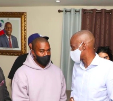 Kanye West and President Jovenel Moise of Haiti.
