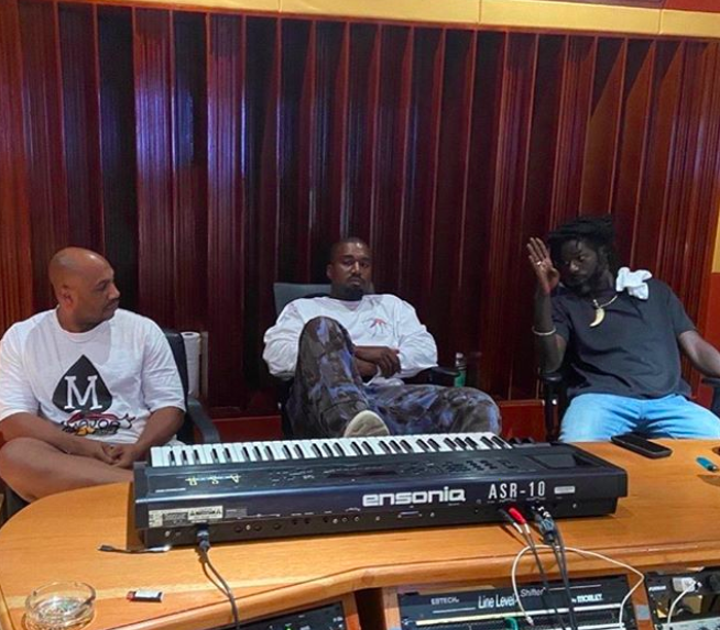 Kanye, Biggs and Buju in Jamaica, during Kanye's visit to the Caribbean.
